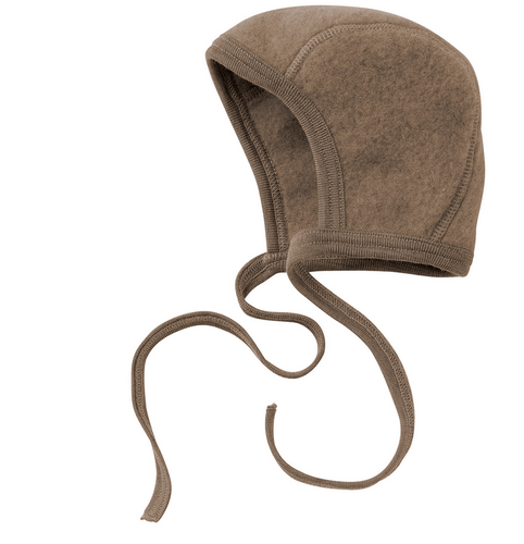 Engel Natur, wol-fleece bonnet - walnut mélange