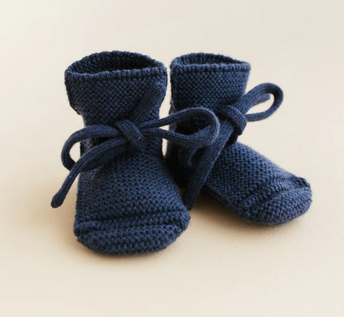 Hvid, booties - blue