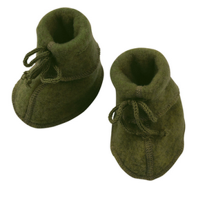 Engel Natur, wol-fleece booties - reed