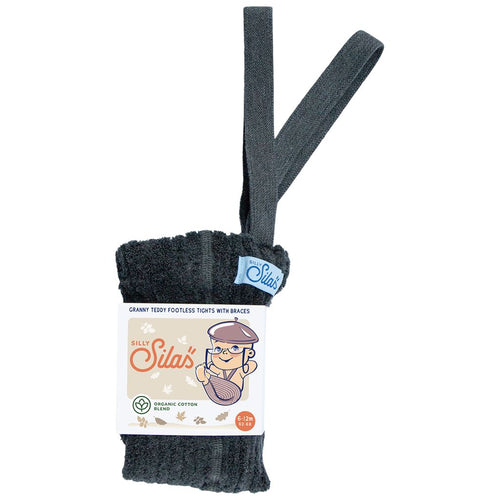 Silly Silas, granny maillot zonder voetjes - rib charcoal