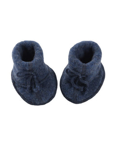 Engel Natur, wol-fleece booties - blue mélange