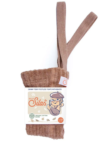 Silly Silas, granny maillot zonder voetjes - rib light brown