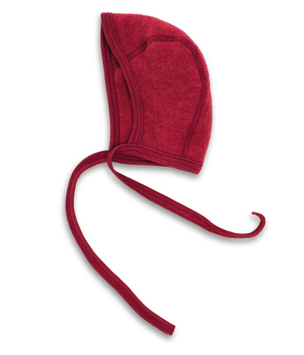 Engel Natur, wol-fleece bonnet - jasper red