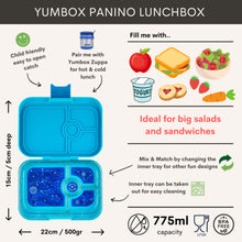 Afbeelding in Gallery-weergave laden, Yumbox, lunchbox panino 4 vakken - tropical aqua panther