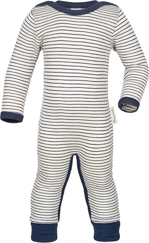 Engel Natur, wollen kruippakje - navy blue stripe