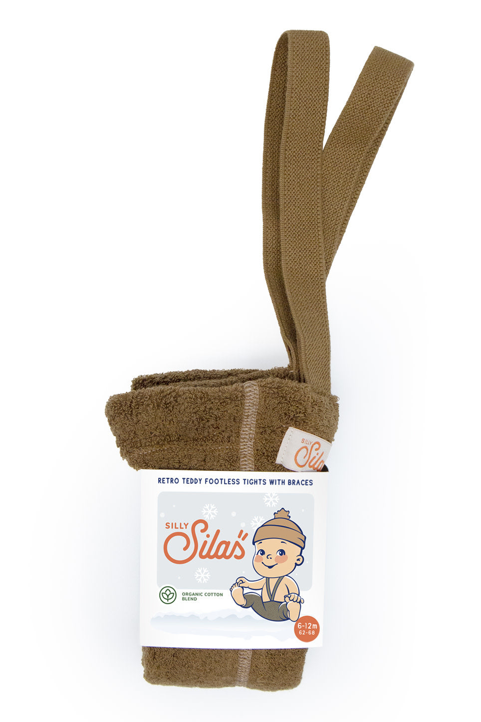 Silly Silas, teddy maillot zonder voetjes - acorn brown