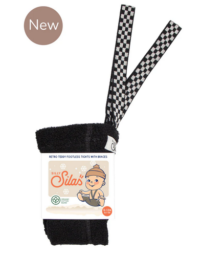 Silly Silas, teddy maillot zonder voetjes - black check