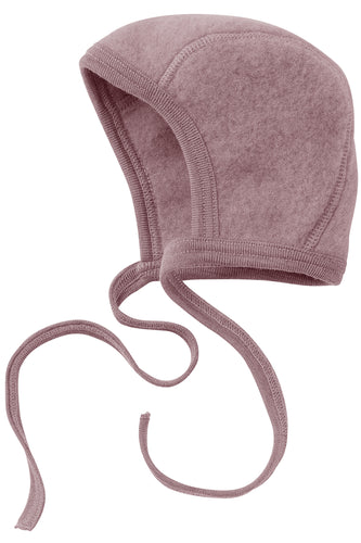 Engel Natur, wol-fleece bonnet - rosewood mélange