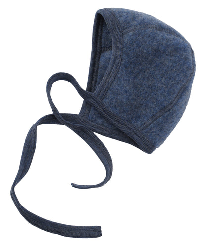 Engel Natur, wol-fleece bonnet - blue mélange