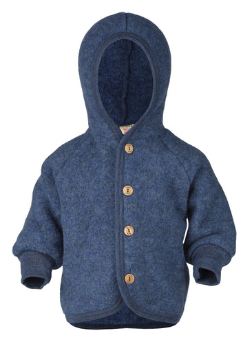 Engel Natur, wol-fleece jasje - blue mélange