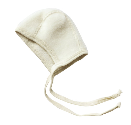 Engel Natur, wol-fleece bonnet - natural