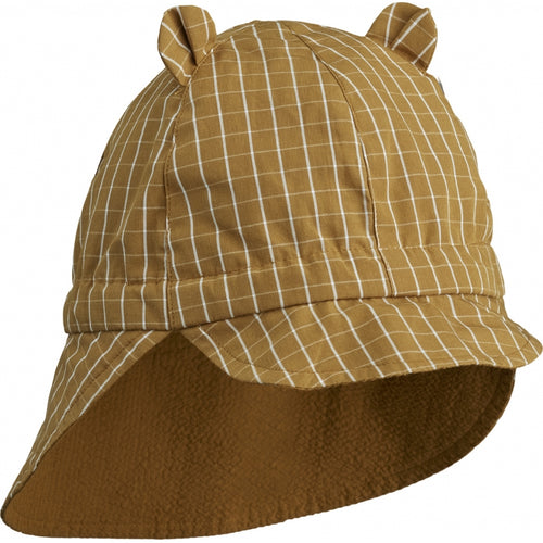 Liewood, Gorm zonnehoedje - golden caramel/white check / SUMMERSALE